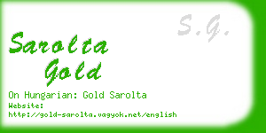 sarolta gold business card